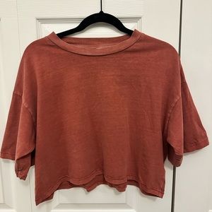 Small Burnt Orange Cropped T-shirt - Cotton On